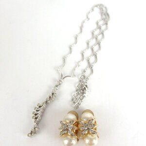 Authentic NINA RICCI Earring set Necklace metal [Used]
